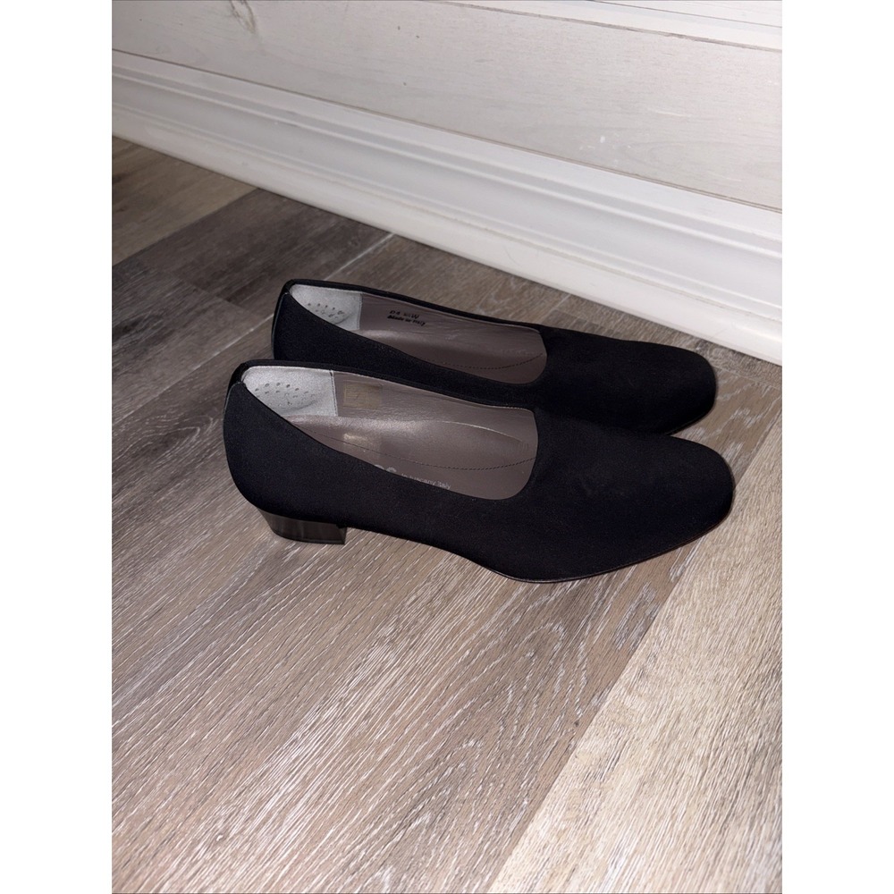 SAS Lucia Comfort Women's Black Fabric Block Heel Italy -‎ Size 8.5 W
